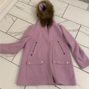 J. Crew Coat with Faux Fur Trim